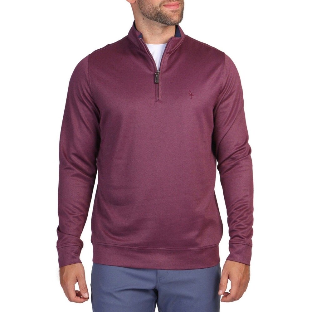 $90 NEW TAILORBYRD 1930 Mens XL Burgundy Soft Modal Quarter Zip Pullover Sweater